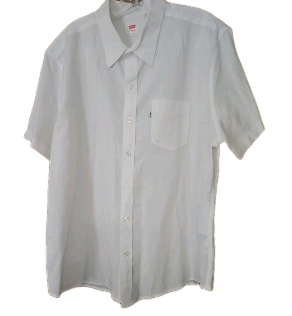 VTG Levi's SF Shirt Mens White Cotton/Linen WHITE LEVI'S TAG